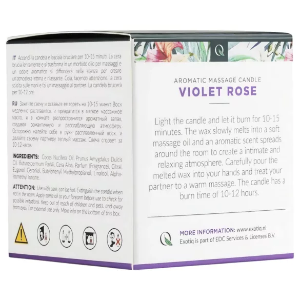 Exotiq Violet Rose - vela para masaje - aroma floral - 60g