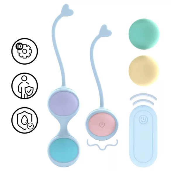 Loveline - bolas chinas vibradoras ajustables - silicona azul