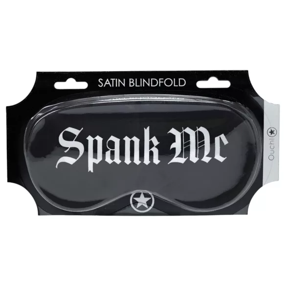 Ouch! - Antifaz de satén negro con inscripción "Spank Me"