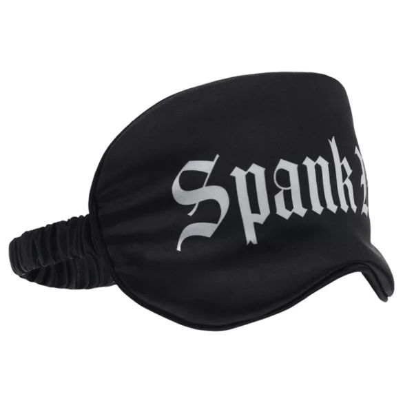Ouch! - Antifaz de satén negro con inscripción "Spank Me"