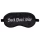 Ouch! - Antifaz de satén negro con texto “Suck Don't Bite”