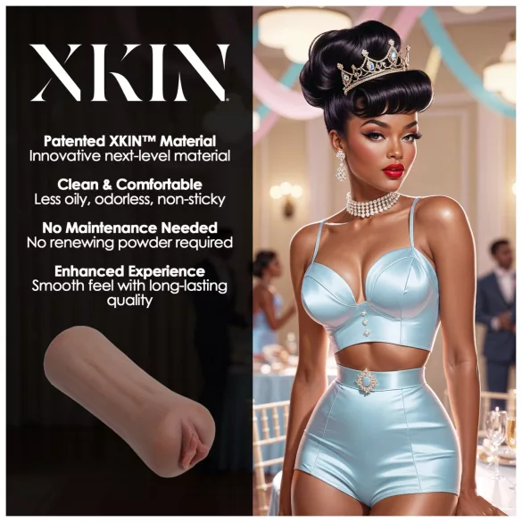 XKIN Beauty Queen Lulu - masturbador de vagina realista (tono moreno natural)