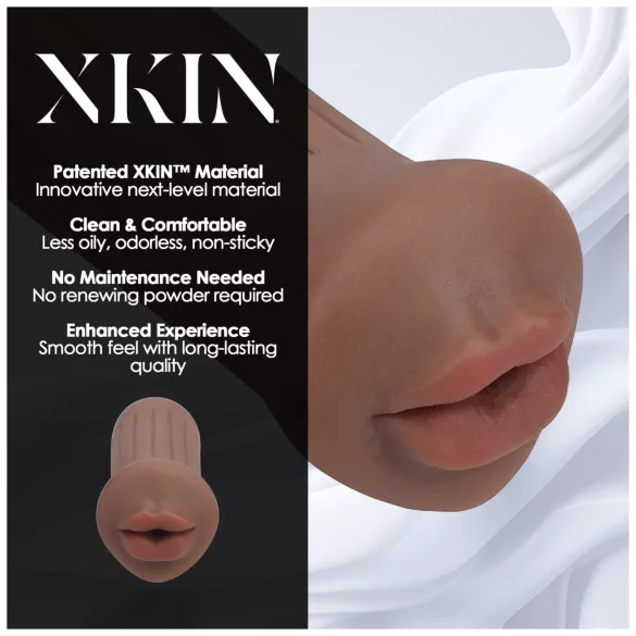 XKIN - masturbador de boca artificial - talla S (tono natural oscuro)