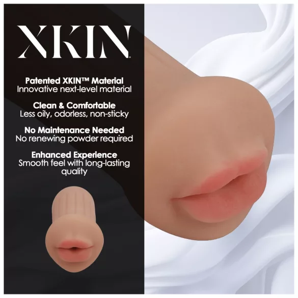 XKIN - masturbador con boca artificial - Talla S (tono natural oscuro)