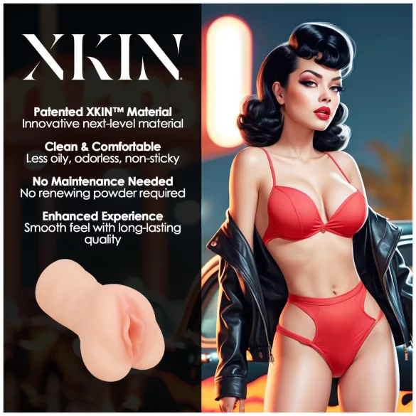 XKIN Greaser Girl Misty - masturbador vaginal realista (color natural)