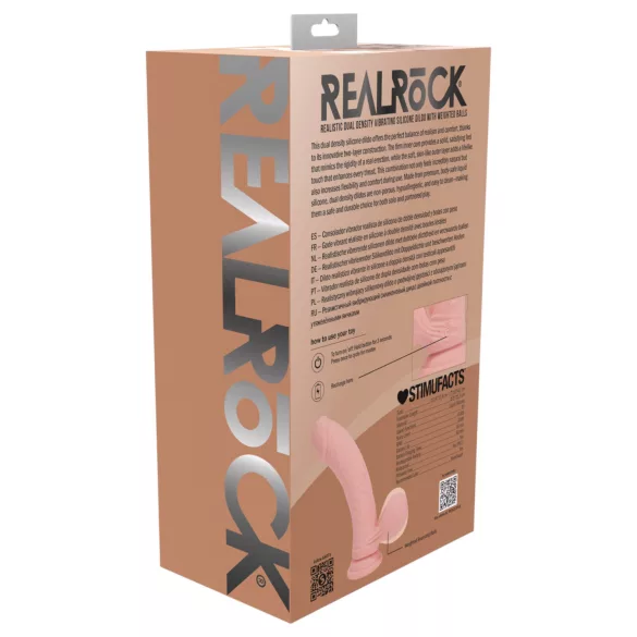 RealRock - consolador realista de doble densidad (color carne) - 18 cm