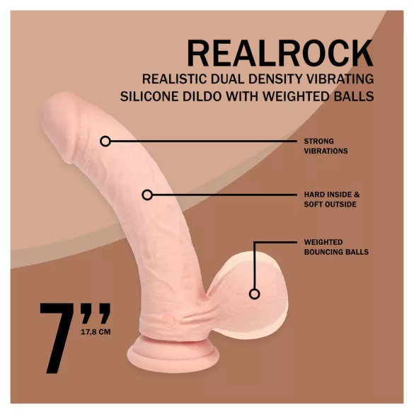 RealRock - consolador realista de doble densidad (color carne) - 18 cm