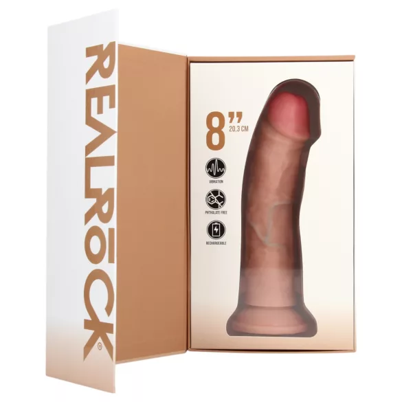 RealRock - consolador con ventosa y vibración - realista beige 20,5 cm