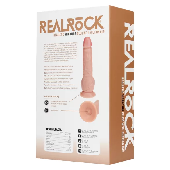 RealRock - consolador con ventosa - vibrador realista - color natural 18cm