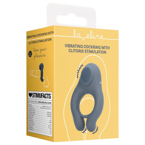 Loveline - anillo vibrador para pene con estimulador de clítoris - gris
