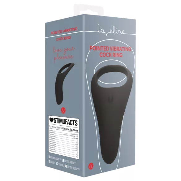 Loveline - anillo vibrador para pene y testículos recargable - silicona negra