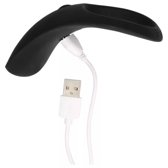 Loveline - anillo vibrador para pene y testículos recargable - silicona negra