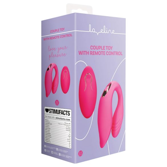 Loveline - vibrador para pareja recargable control remoto - silicona rosa