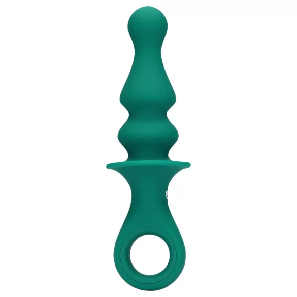 Loveline - Consolador anal vibrador recargable con cuentas - silicona verde