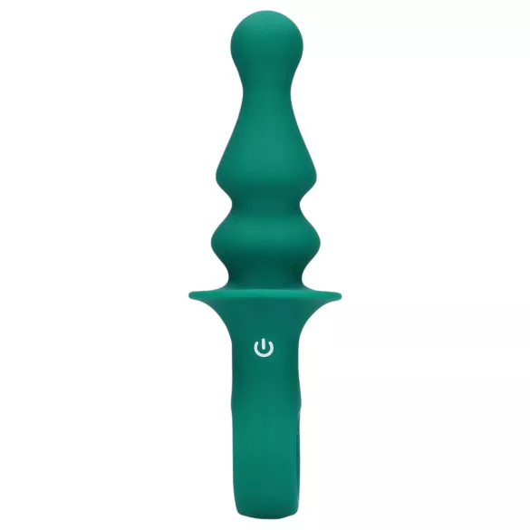 Loveline - Consolador anal vibrador recargable con cuentas - silicona verde