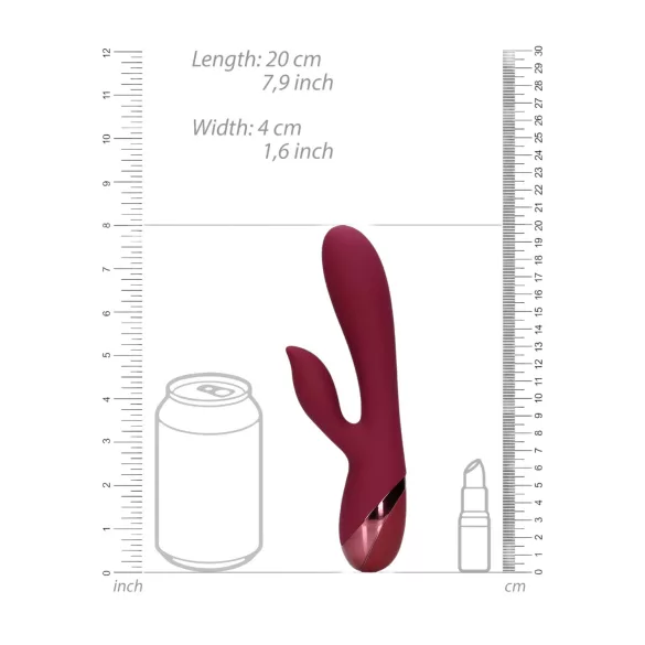 Loveline - vibrador con estimulador de clítoris recargable - silicona roja