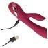 Loveline - Vibrador rojo con estimulador de clítoris recargable