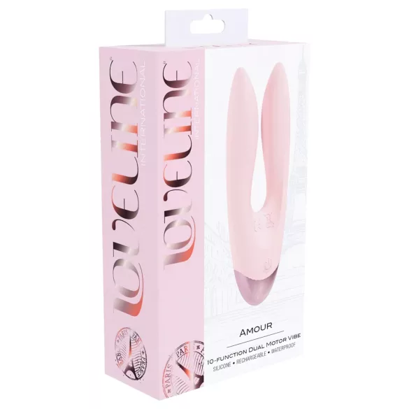 Loveline Amour - vibrador doble brazo - silicona rosa