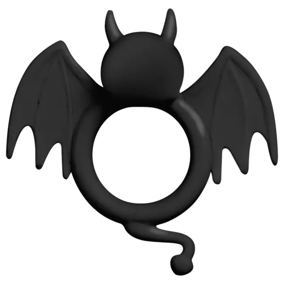 S-Line - anillo para pene con murciélago - silicona negra