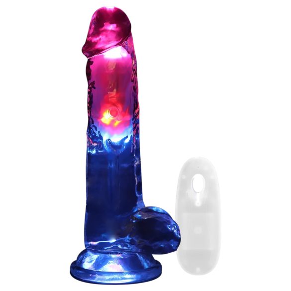 REALROCK - vibrador con testículos luminoso - 20 cm