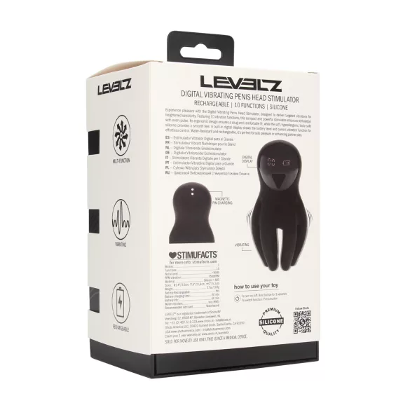 Levelz - vibrador para glande digital - silicona negra