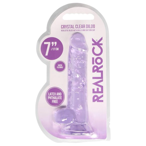 RealRock - consolador realista transparente - silicona lila 17cm