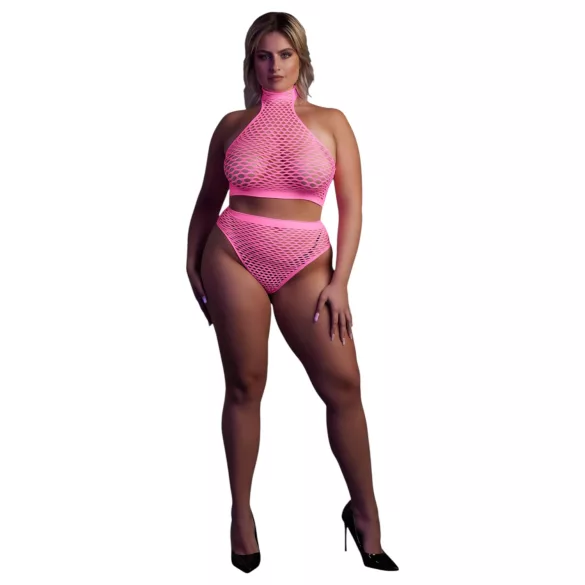 Ouch! - conjunto de lencería fluorescente - rosa