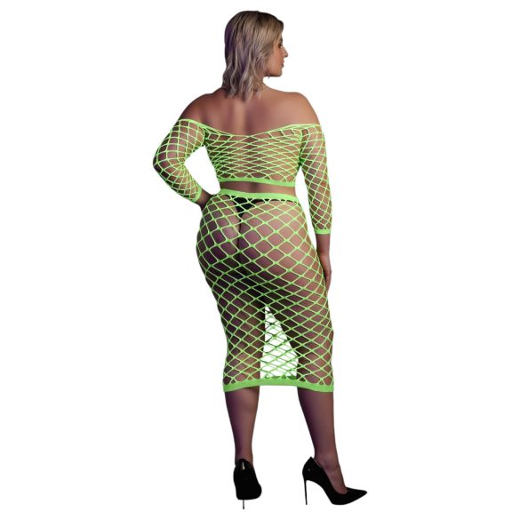 Ouch! - conjunto de falda y top fosforescente - color verde neón