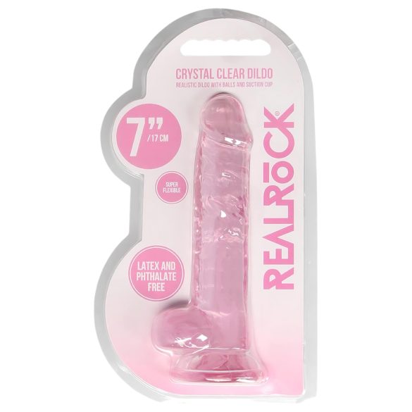 RealRock - dildo realista transparente - rosa - 17 cm
