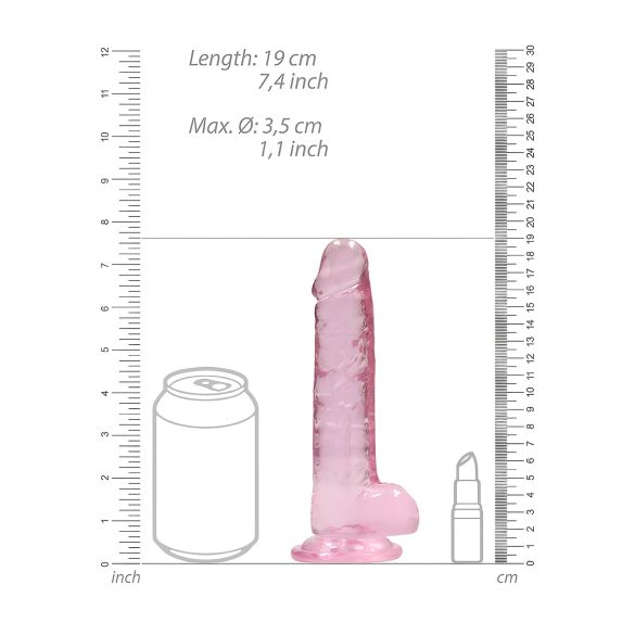 RealRock - dildo realista transparente - rosa - 17 cm