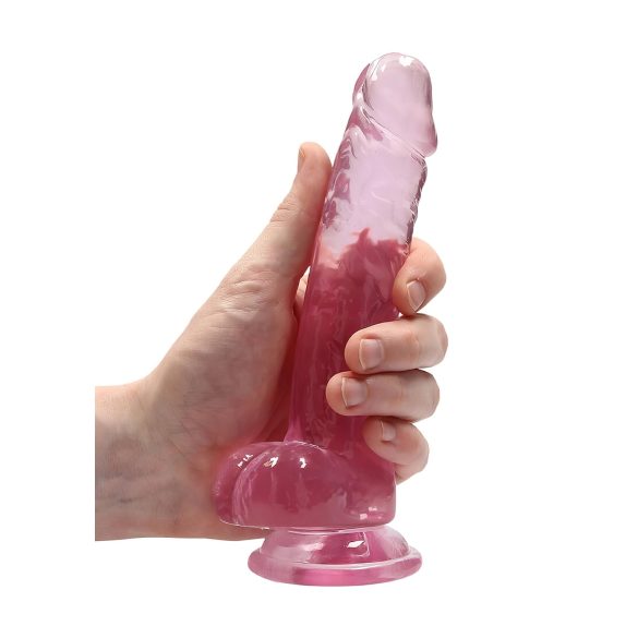 RealRock - dildo realista transparente - rosa - 17 cm