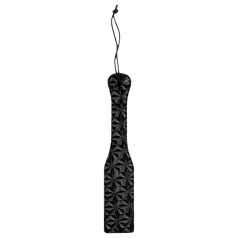 Ouch - paleta erótica con patrón de diamante - cuero negro