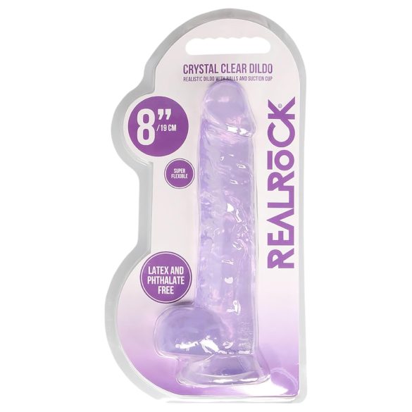 REALROCK - dildo realista translúcido - lila (19 cm)