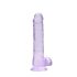 REALROCK - dildo realista translúcido - lila (19 cm)