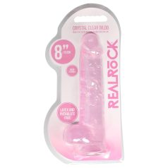 RealRock - dildo realista transparente - silicona rosa 19cm