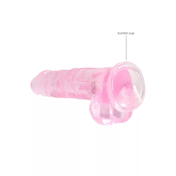 RealRock - dildo realista transparente - silicona rosa 19cm