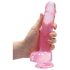 REALROCK - consolador transparente realista rosa (19 cm)