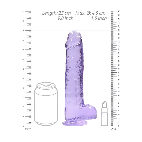 RealRock - dildo realista transparente - lila - 22 cm
