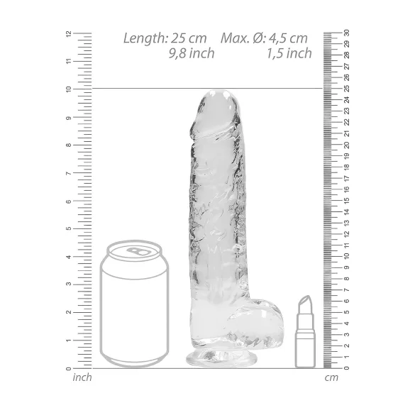 RealRock - consolador realista transparente - 22 cm