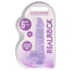   RealRock - consolador realista transparente - silicona violeta 15 cm