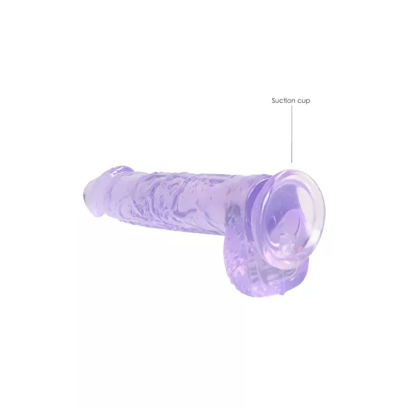 RealRock - consolador realista transparente - silicona violeta 15 cm