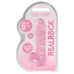   RealRock - consolador realista transparente - silicona rosa 15cm