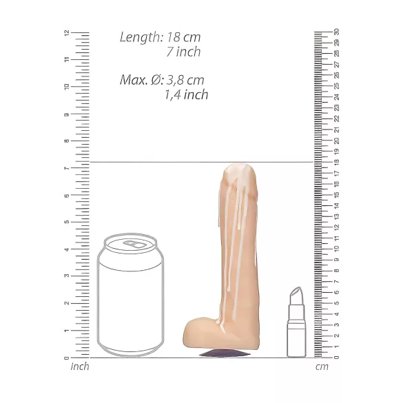 Dicky Cum - jabón en forma de pene con testículos - natural 250g