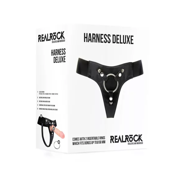 RealRock Deluxe - arnés con soporte inferior - negro