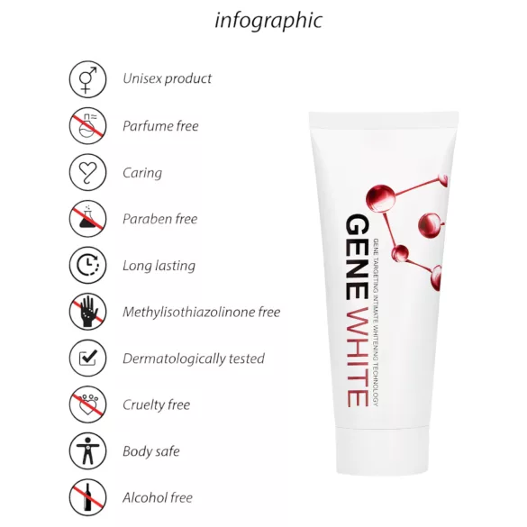 Pharmquests Gene White - crema blanqueadora de piel - 100ml