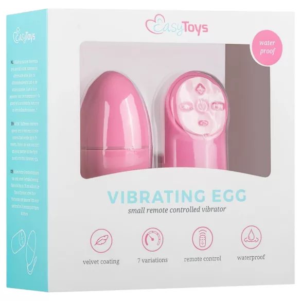 Easytoys - huevo vibrador inalámbrico 7 ritmos silicona rosa