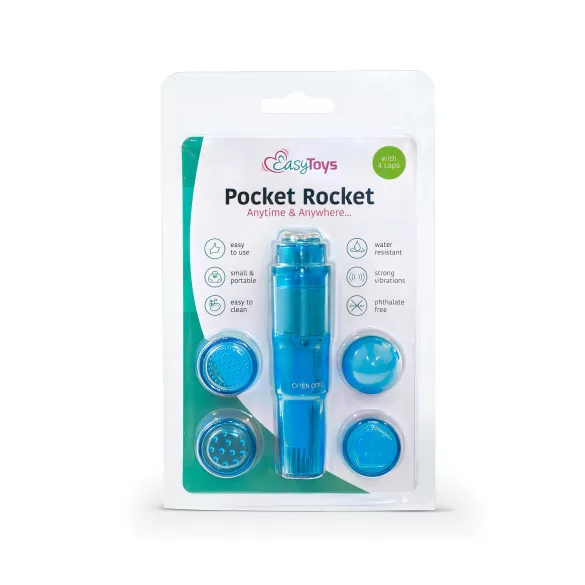 Easytoys - mini vibrador recargable - set 5 piezas - azul