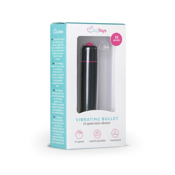 Easytoys - mini vibrador bala impermeable - negro