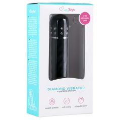   Easytoys Diamond Twirled - vibrador barra texturizada - silicona negra