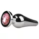 EasyToys Metal nº 11 - plug anal cónico con piedra rosa (plateado, 3,5 cm)